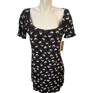 Reformation Navy White Mini Sheath Dress Womens Size 6 New